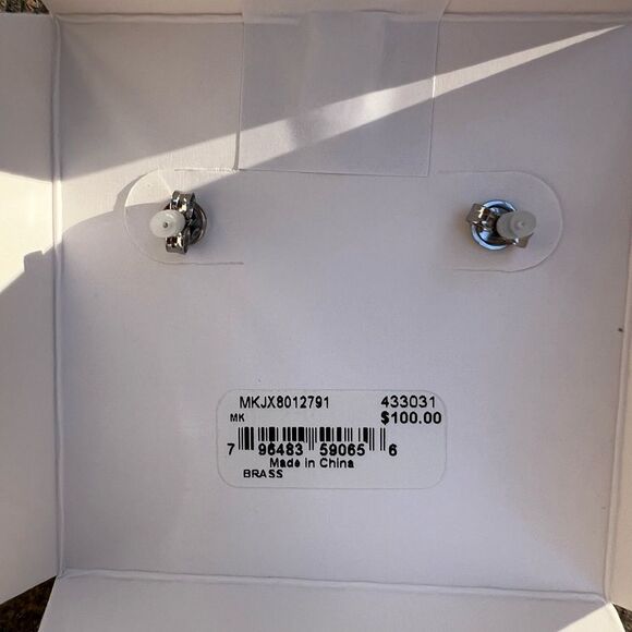 Michael Kors NWT gold sparkly stud earrings $100 - Picture 2 of 5